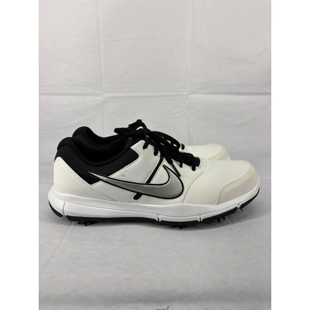 Nike Durasport 4 Wide Golf Shoes Mens White Metallic Silver 844551-100 10W NWB
